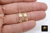 Genuine Gold Sand Dollar Charms, Tiny Beach Jewelry # 2414, 6 x 8 mm Gold Plated 925 Sterling Silver Starfish Nautical Ocean Dangles