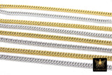 Stainless Steel Chain, 304 Gold, Silver Weave Curb 5.5 mm Chains CH #211