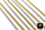 Stainless Steel Chain, 304 Gold, Silver Weave Curb 5.5 mm Chains CH #211