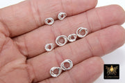 Silver Double Ring Spacer Beads, 20-160 pcs Round Brushed Love Knot Rings #2963, Soldered Jump Twist Ring Spacer