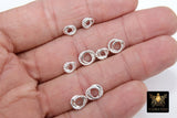 Silver Double Ring Spacer Beads, 20-160 pcs Round Brushed Love Knot Rings #2963, Soldered Jump Twist Ring Spacer