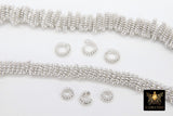 Silver Spiral Twist Spacer Beads, 20-155 pcs Round Brushed Silver Open Jump Rings #3058, Wire Wrapped Rondelle