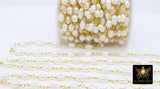 Natural Pearl Rosary Chain, Freshwater Beaded Rosary Chain CH #538, Gold Wire Wrapped