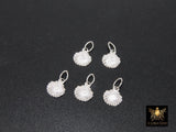 925 Sterling Silver Tiny Scallop Shell Charm, Silver Small Seashell # 2179, 8 x 9 mm Beach charms