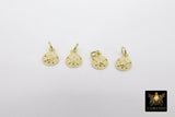 Genuine Gold Sand Dollar Charms, Tiny Beach Jewelry # 2414, 6 x 8 mm Gold Plated 925 Sterling Silver Starfish Nautical Ocean Dangles