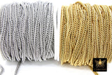 Stainless Steel Chain, 304 Gold, Silver Weave Curb 5.5 mm Chains CH #211