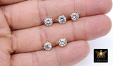 14 K Gold Filled Solitaire Connectors, 6 mm Cubic Zirconia Necklace Charms # 2807, Genuine 14 20 Gold CZ Links