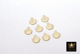 14 K Gold Filled Tiny Scallop Shell Charm, 14 20 Gold Small Seashell #2134, 8 x 9 mm Beach charms