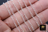 925 Sterling Silver Bar Jewelry Chains, 6.5 mm Paperclip and Rolo Sterling Silver Flat Cable CH# 860, Unfinished Long and Short