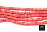 Shell Bead Heishi Bead Strands, Multi Color Black BS# 139, Fuchsia Pink and Gray Blue Flat Beads
