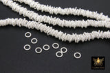 Silver Twist Spacer Beads, 20-170 pcs Round Brushed Silver Soldered Jump Rings #857, 18 Gauge Flat Bumpy Ring