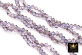 Lavender Pink AB Crystal Beads, Faceted Light Purple AB Rondelle Glass Bead BS #247, sizes 6 x 5 mm 17.5 inch Jewelry Strands