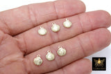 14 K Gold Filled Tiny Scallop Shell Charm, 14 20 Gold Small Seashell # 2134, 8 x 9 mm Beach charms