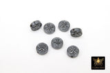 Black Hematite Cross Beads, 5 Pc Round Bead Cross Charm #314, 9 x 4 mm Religious Maltese Flat Cross