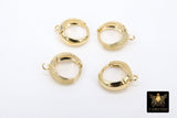 Gold Lever back Round Textured Ear Ring Parts, 5.3 mm Thick Tube 13 mm Huggies #57, High Quality Hoop Snap Wire