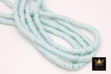 2 Strands 6 mm Clay Flat Beads, Blue White Heishi Multi Color Beads in Polymer Disc CB #201, Rondelle Checker Beads