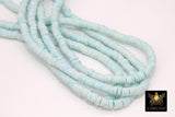 2 Strands 6 mm Clay Flat Beads, Blue White Heishi Multi Color Beads in Polymer Disc CB #201, Rondelle Checker Beads