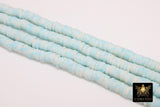 2 Strands 6 mm Clay Flat Beads, Blue White Heishi Multi Color Beads in Polymer Disc CB #201, Rondelle Checker Beads