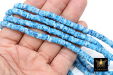 2 Strands 6 mm Clay Flat Beads, Blue White Heishi Multi Color Beads in Polymer Disc CB #200, Rondelle Checker Beads