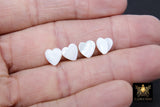 White Pearl Heart Beads, 5 Pc Shell Small Dainty Heart Bead #506, Side to Side Holes