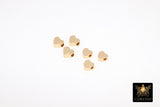 Gold Heart Bead, 5 Pc Genuine 18 K Gold Heart Shape Plated Beads with Hole #611, Side to Side 2 mm Holes