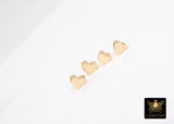 Gold Heart Bead, 5 Pc Genuine 18 K Gold Heart Shape Plated Beads with Hole #611, Side to Side 2 mm Holes