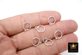 925 Sterling Silver Two Circle Link Rings, 6 and 10 mm 14 K Gold Filled Interlocking Rings # 2237, Soldered Double Infinity Rings