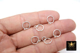 925 Sterling Silver Two Circle Link Rings, 6 and 10 mm 14 K Gold Filled Interlocking Rings #2237, Soldered Double Infinity Rings