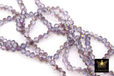 Lavender Pink AB Crystal Beads, Faceted Light Purple AB Rondelle Glass Bead BS #247, sizes 6 x 5 mm 17.5 inch Jewelry Strands
