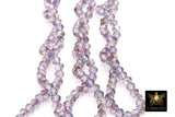 Lavender Pink AB Crystal Beads, Faceted Light Purple AB Rondelle Glass Bead BS #247, sizes 6 x 5 mm 17.5 inch Jewelry Strands