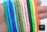 6 mm Clay Rondelle Beads, Heishi Flat Beads in Polymer Clay Disc CB #174, 3 mm Rondelle Stone Beads