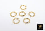 Stainless Steel Gold Jump Rings, Genuine 24 K Gold Plated 9 mm Open Close Rings #2871, Large Strong 17 Gauge
