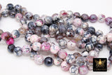 Electroplated Agate Beads, Faceted Agate BS #232, Black Pink White Colorful Beads