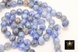 Electroplated Agate Beads, Faceted Agate BS #224, Blue White Slate Grey Colorful Beads