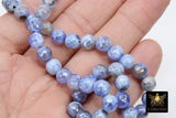 Electroplated Agate Beads, Faceted Agate BS #224, Blue White Slate Grey Colorful Beads