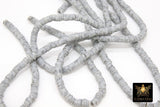 2 Strands 6 mm Clay Flat Beads, Slate Light Gray Heishi Mixed Beads in Polymer Disc CB #202, Rondelle Checker Beads