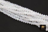 White Crystal Beads, 2 Strands Faceted Matte AB Crystal Rondelle Jewelry Beads BS #253, sizes 6 x 4 mm 15.75 inch Strands