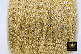 Gold Pig Nose Chain, Flat Oval Sequin Linking Chains CH #134, 3 Sizes Unfinished Cable Chains