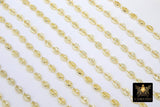 Gold Pig Nose Chain, Flat Oval Sequin Linking Chains CH #134, 3 Sizes Unfinished Cable Chains