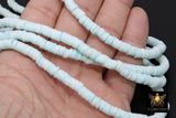 2 Strands 6 mm Clay Flat Beads, Blue White Heishi Multi Color Beads in Polymer Disc CB #201, Rondelle Checker Beads