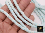2 Strands 6 mm Clay Flat Beads, Blue White Heishi Multi Color Beads in Polymer Disc CB #201, Rondelle Checker Beads