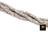 2 Strands 6 mm Clay Flat Beads, Tan Beige Creams Heishi Mixed Beads in Polymer Disc CB #199, Rondelle Checker Beads