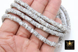 2 Strands 6 mm Clay Flat Beads, White Tan Creams Heishi Mixed Beads in Polymer Disc CB #173, Rondelle Checker Beads