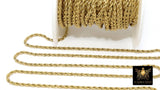 Stainless Steel Silver Chain, 304 Gold Rope Mesh Twist Chains CH# 155, 2.3 mm 3 mm 4 mm Unfinished Necklace Chains