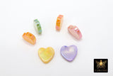 Pearl Heart Jewelry Beads, Blue Pink or Gold Shell Heart Charms #575, Side to Side 2 mm Holes