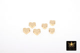 Gold Heart Bead, 5 Pc Genuine 18 K Gold Heart Shape Plated Beads with Hole #611, Side to Side 2 mm Holes