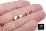 Gold Heart Bead, 5 Pc Genuine 18 K Gold Heart Shape Plated Beads with Hole #611, Side to Side 2 mm Holes