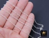 925 Sterling Silver Heart Chains, 3.8 mm Silver Dainty or Flat Heart Shaped Chain CH# 816, Unfinished Designer Jewelry Chain