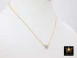 14K Gold Filled CZ Chain Necklace with Cubic Zirconia Charm Choker