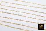 14 K Gold Filled Bar Jewelry Chains, 925 Sterling Silver Bars and Rolo CH# 822, Unfinished Long and Short Chain